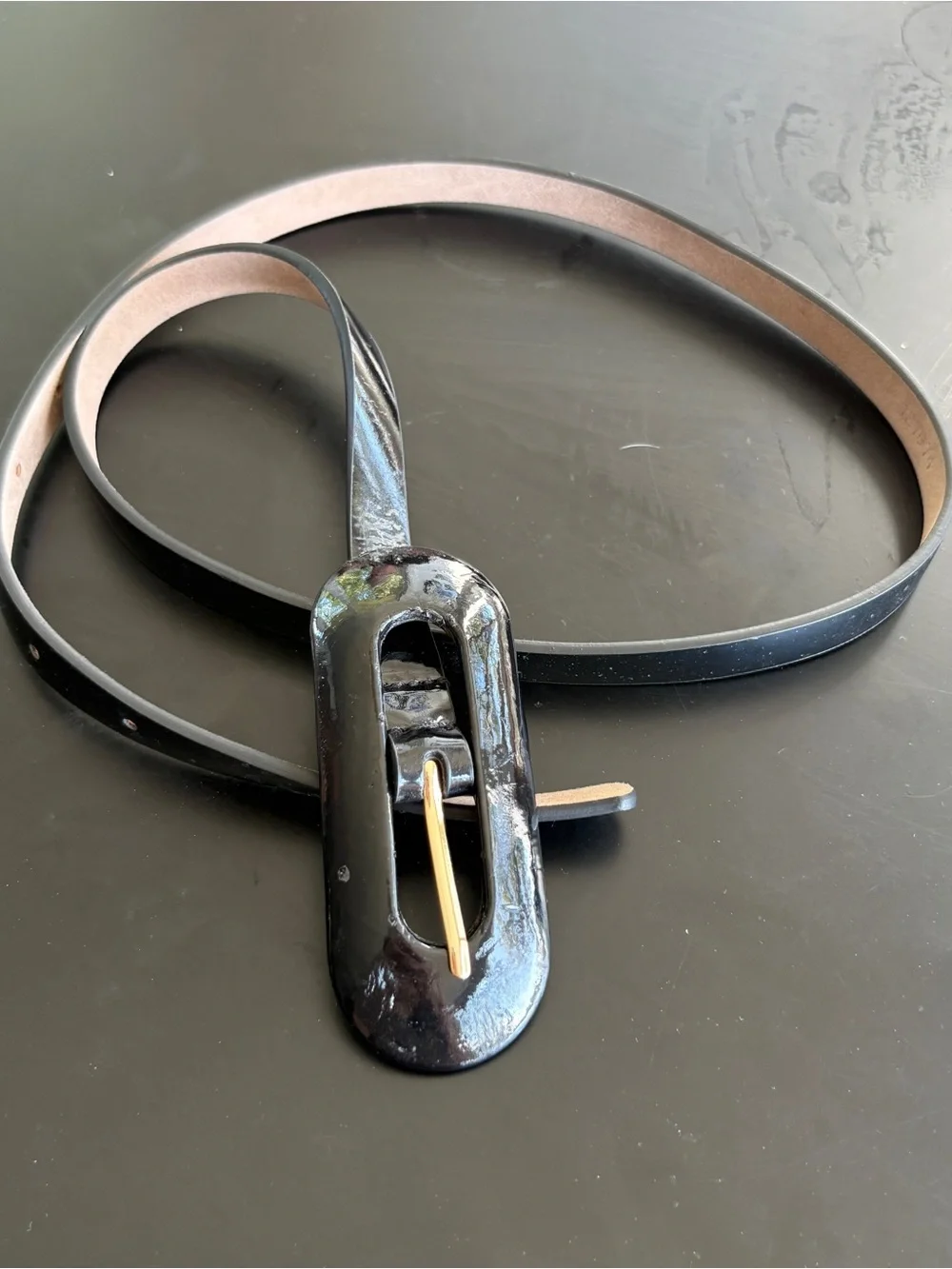 Ann Taylor Patent Leather Belt Black elegant Dressy Office Career M